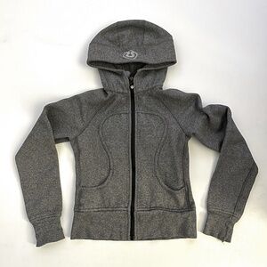 Lululemon Women’s XS Grey Scuba Full-Zip Hoodie | Signature Athletica | Ribbed P